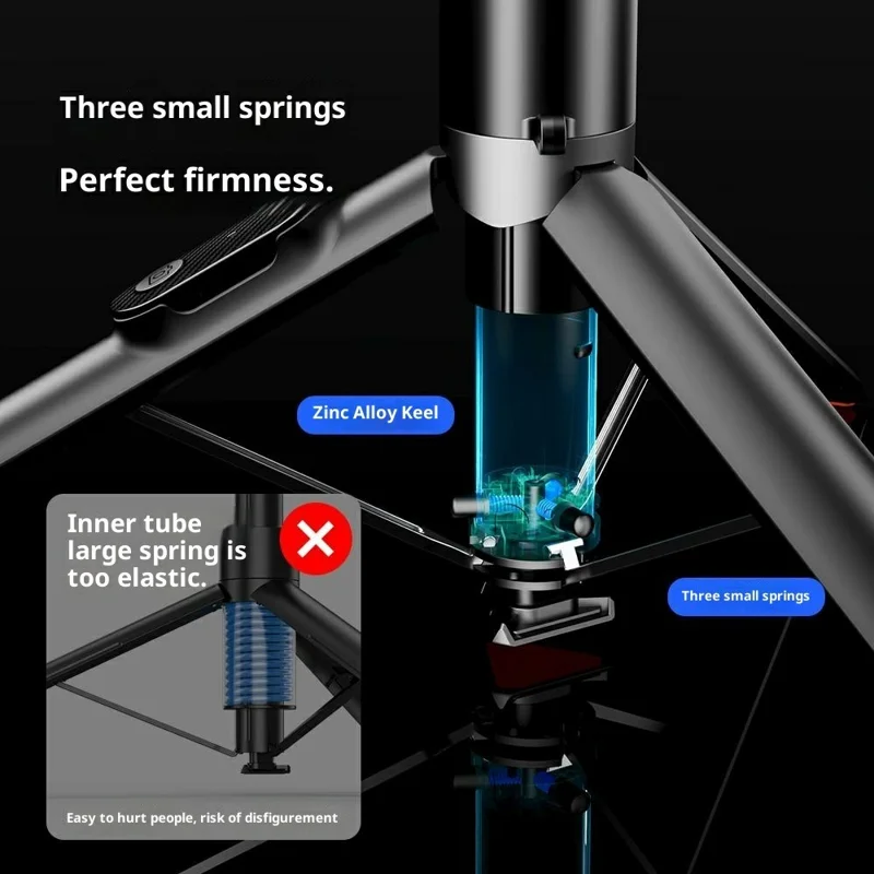 P24 Portable Selfie Stick Phone Holder for Live Streaming Travel Anti Shake Extendable Tripod - Black