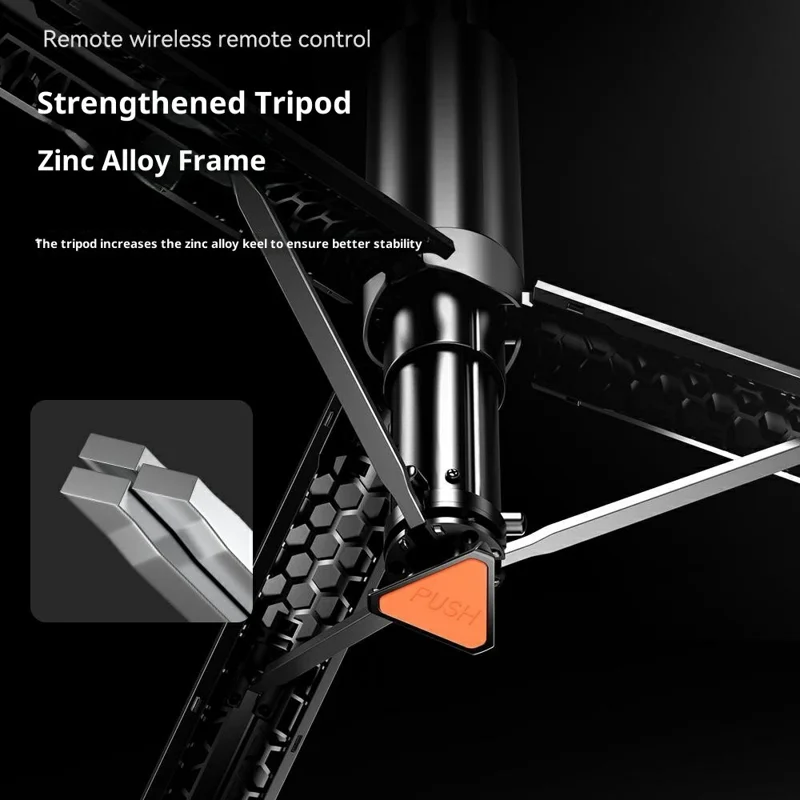 P24 Portable Selfie Stick Phone Holder for Live Streaming Travel Anti Shake Extendable Tripod - Black