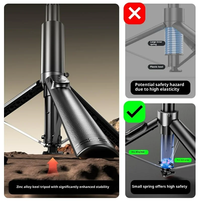 P27 Bärbar Selfie-stick Stativ för Smartphone Live Streaming Utvändig 37,7 cm-1,9 m Monopod