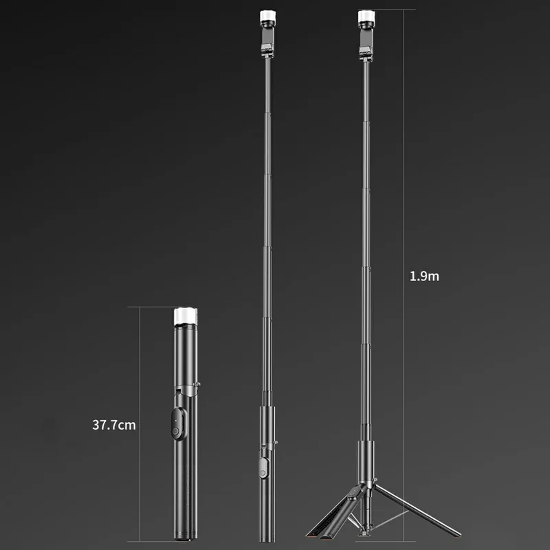 P27 Bärbar Selfie-stick Stativ för Smartphone Live Streaming Utvändig 37,7 cm-1,9 m Monopod