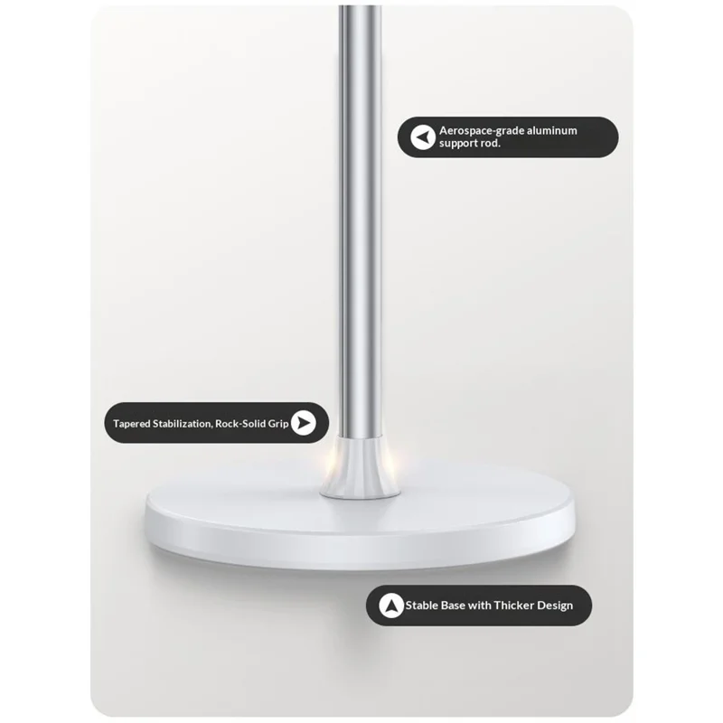 X9 Integrated Foldable Phone Floor Stand Telescopic Adjustable Overhead Shooting Stand for Live Streaming - White