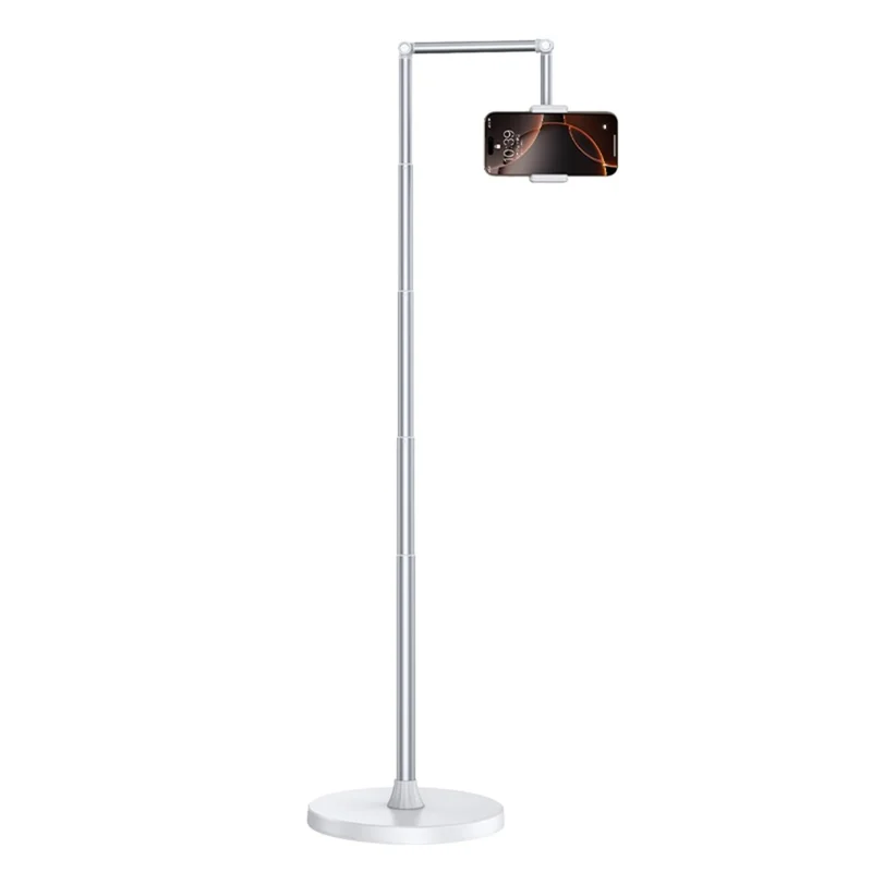 X9 Integrated Foldable Phone Floor Stand Telescopic Adjustable Overhead Shooting Stand for Live Streaming - White