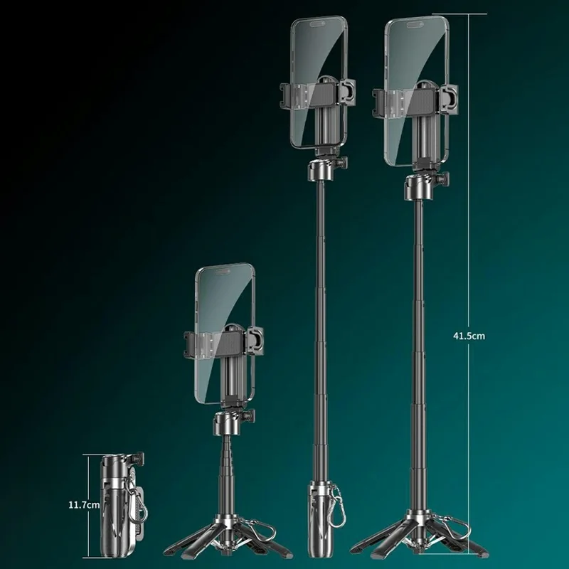 P15-Y Selfie Stick Extendable Tripod Stand with Remote Control for Smartphones - Black