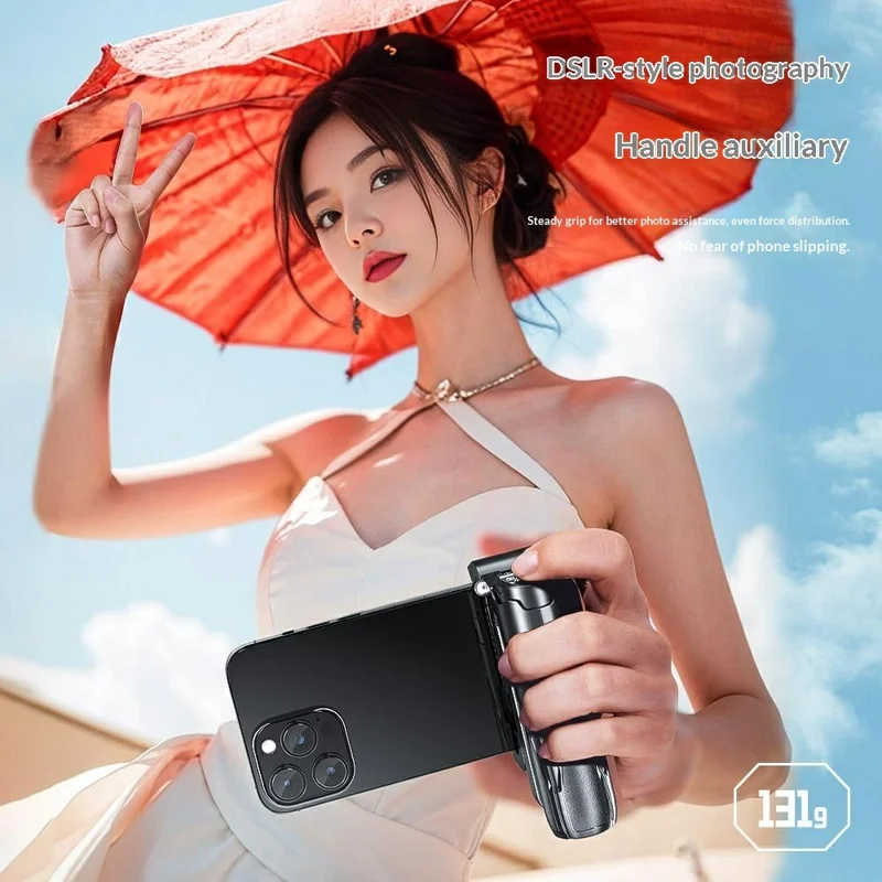 P15-Y Mini Selfie Stick with Dual Square Lights  /  Remote Control, Portable Extendable Phone Tripod Stand - Black