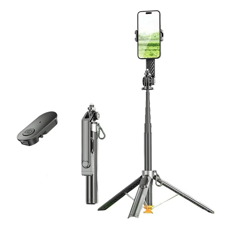 P61 Stretchable Selfie Stick Auto Pop-Up Cell Phone Tripod Stand with Remote Control for Live Streaming / Video Recording