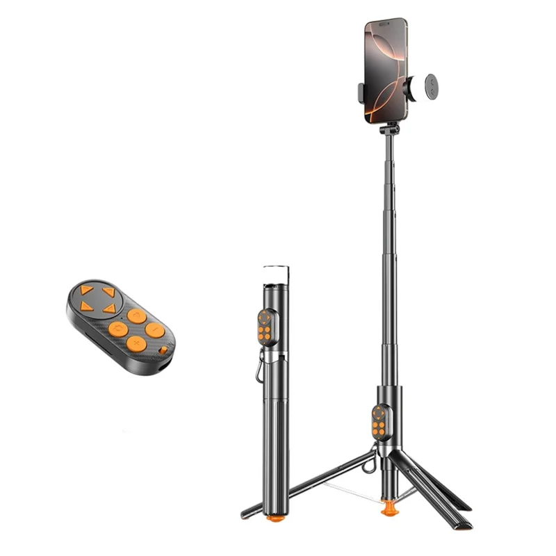 P29D Portable Selfie Stick with RGB Fill Light for Live Streaming Cell Phone Tripod Stand Support Remote Control