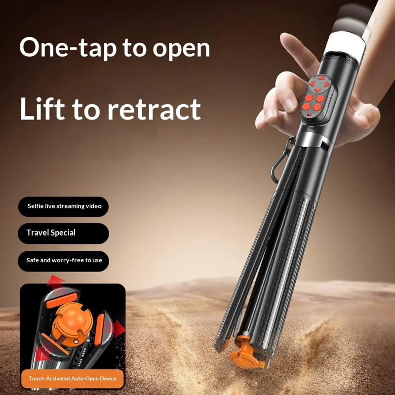 P29D Portable Selfie Stick with RGB Fill Light for Live Streaming Cell Phone Tripod Stand Support Remote Control