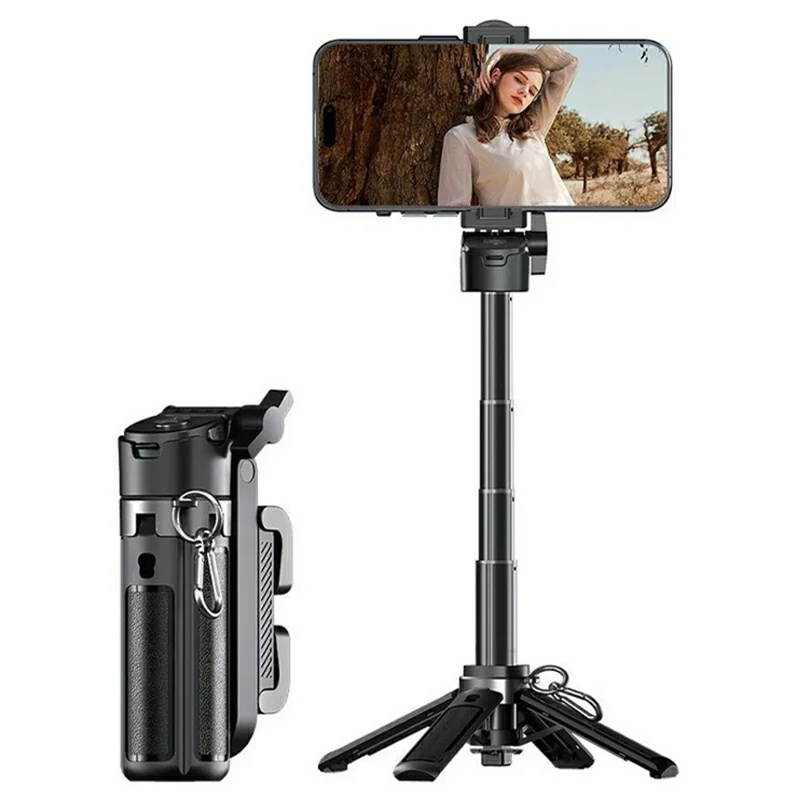 FUNSNAP P30 Taschenselfie-Stick 42 cm ausziehbar mit 4-Bein-Stativ und Bluetooth-kompatibler Fernbedienung für Smartphone