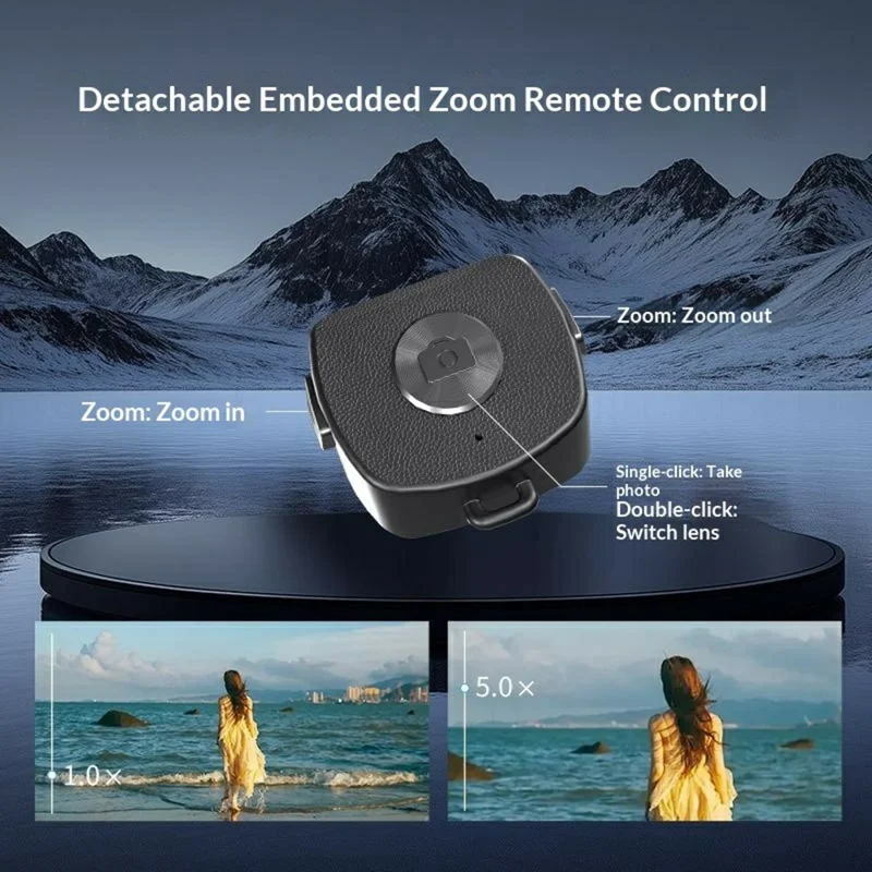 FUNSNAP P30 Taschenselfie-Stick 42 cm ausziehbar mit 4-Bein-Stativ und Bluetooth-kompatibler Fernbedienung für Smartphone