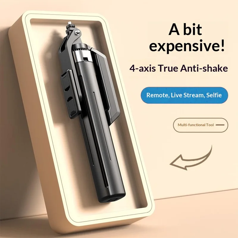 P18TK Monopode Bluetooth avec Pince pour Téléphone, Stabilisateur Anti-flou Portable, Extensible jusqu'à 1,8 m, Trépied à 4 Pieds pour Diffusion en Direct - Noir