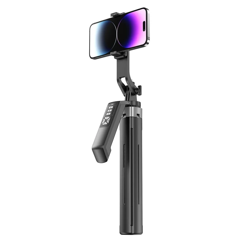 P18TK Monopode Bluetooth avec Pince pour Téléphone, Stabilisateur Anti-flou Portable, Extensible jusqu'à 1,8 m, Trépied à 4 Pieds pour Diffusion en Direct - Noir