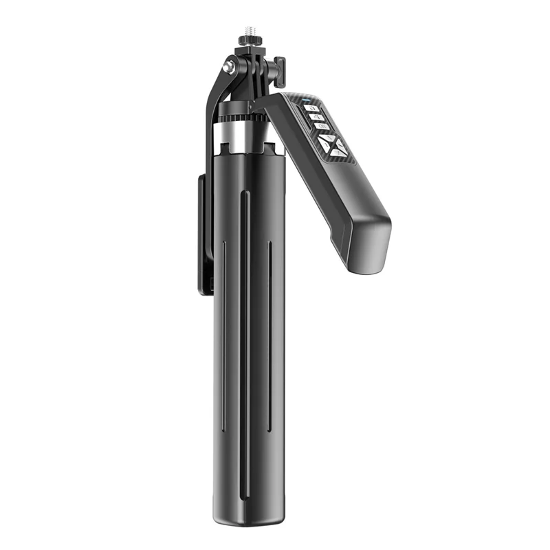 P18TK Selfie Stick con Luz de Relleno Cuadrada Individual, Estabilizador de Mano, Trípode de Emergencia para Transmisiones en Vivo - Negro