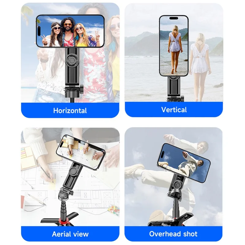 CYKE F08 Magnetic Phone Holder Mini Selfie Stick Stretchable 4-Leg Tripod Stand with Bluetooth-compatible Remote