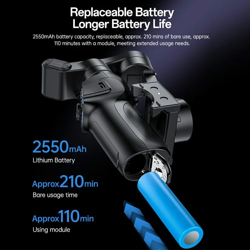 YESIDO SF32-PRO Smartphone Gimbal Stabilizer Bluetooth-Compatible Tripod Stand 3-Axis AI Tracking for Vlogging / Live Streaming / Video Recording - Black