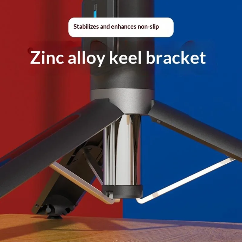 P99X Selfie Stick Tripod Ring Light 360-Degree Rotating 8 inch Square Lamp for Live Streaming  /  Smartphone Photography - Black