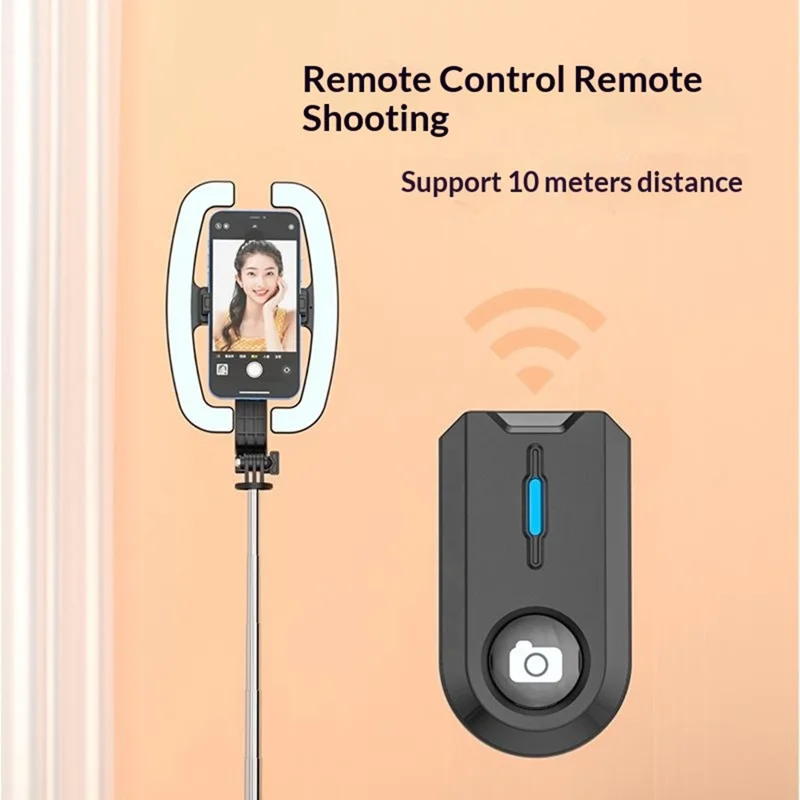 P99W Selfie Stick Ring Light Phone Tripod Stand Remote Control Beauty Fill Light for Live Streaming - Black