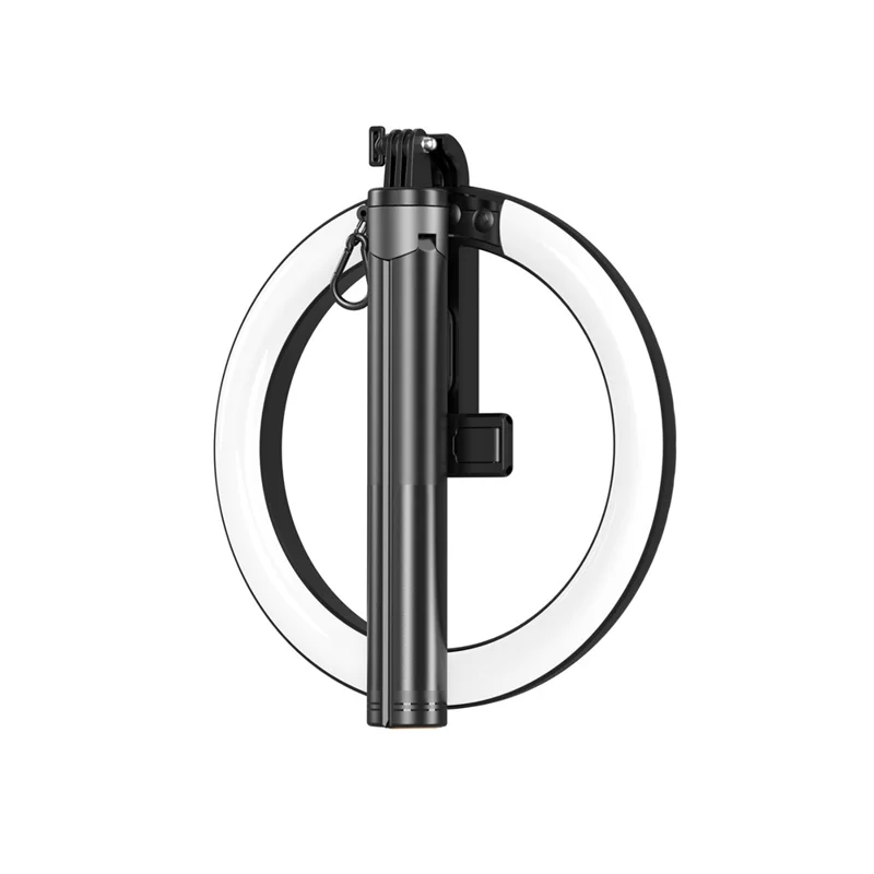 P61Q Live Streaming Selfie Stick Tripod Lamp 10 Inch Ring Light with Remote for Photography / Video Recording - Black