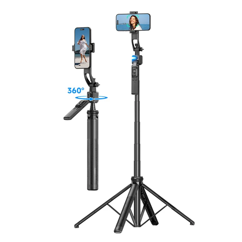 DEVIA ES086 / C17 AI Smart Tracking Gimbal Selfie Stick with Live Streaming Tripod Stand - Black