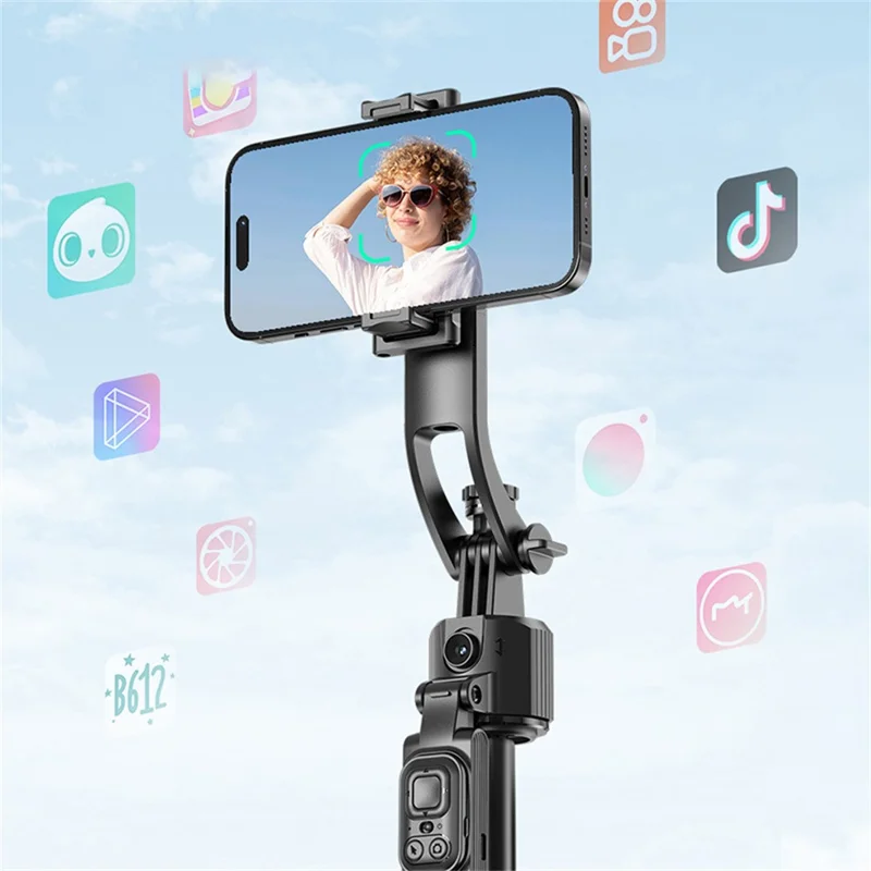 DEVIA ES086 / C17 AI Smart Tracking Gimbal Selfie Stick with Live Streaming Tripod Stand - Black