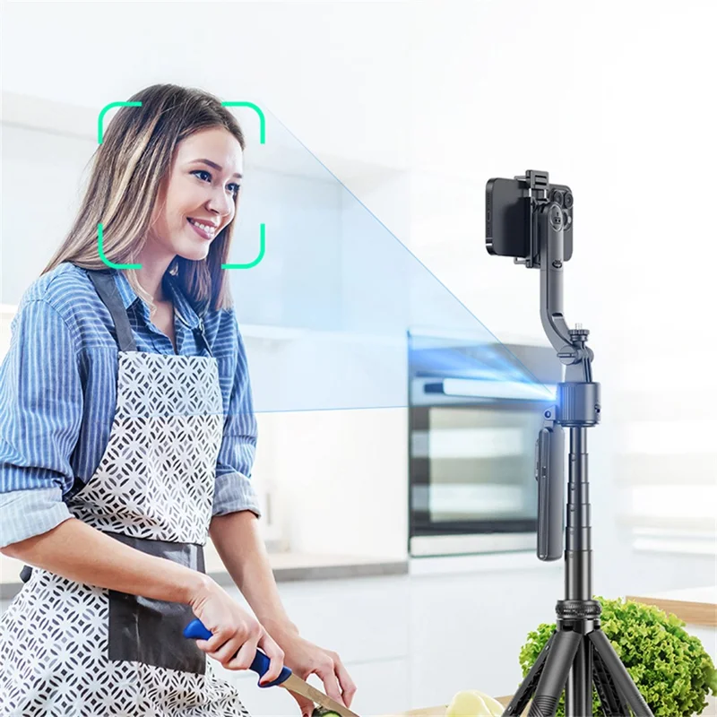 DEVIA ES086 / C17 AI Smart Tracking Gimbal Selfie Stick with Live Streaming Tripod Stand - Black