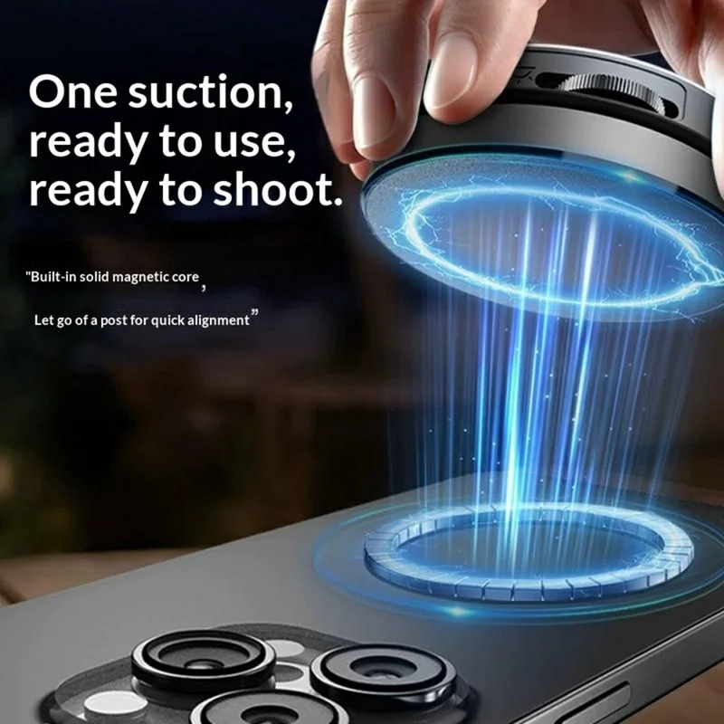 D13 Magnetic Ring Light for Phone Photography 180° Rotating Portable LED Fill Light with 3 Color Modes - Black