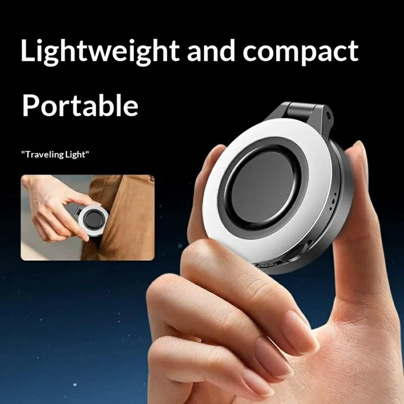 D13 Magnetic Ring Light for Phone Photography 180° Rotating Portable LED Fill Light with 3 Color Modes - Black