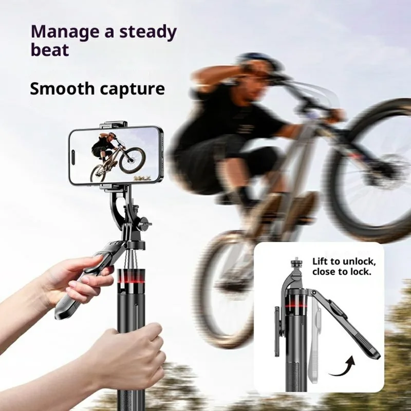 F05 Extendable Selfie Stick Tripod Stand 360° Rotating Remote Control Phone Holde for Vlogging Photography