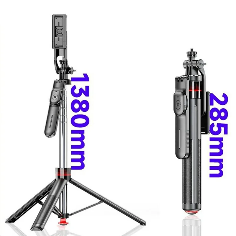 F05 Extendable Selfie Stick Tripod Stand 360° Rotating Remote Control Phone Holde for Vlogging Photography