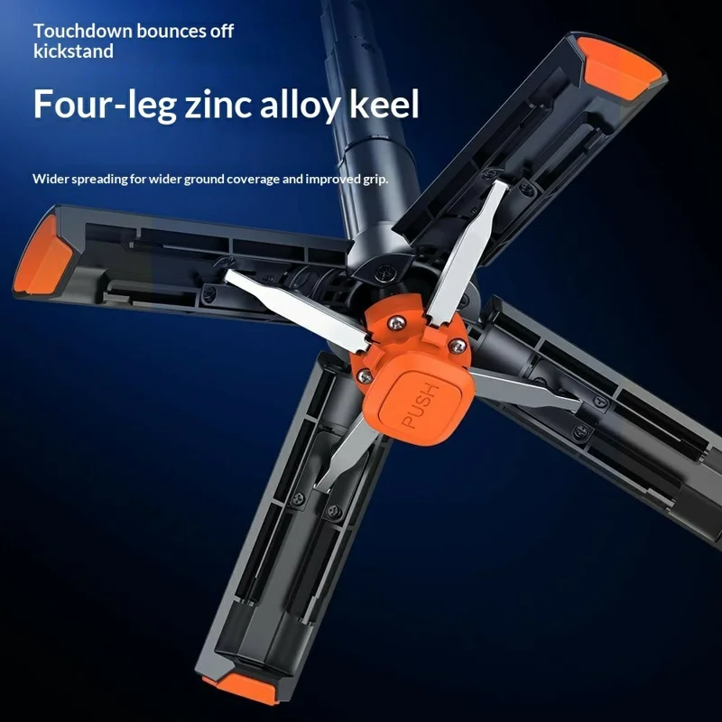 T13Y Bluetooth-kompatibles Selfie-Stick-Stativ mit RGB-Fülllicht, automatischer Öffnung, Handy-Griffhalter – Schwarz