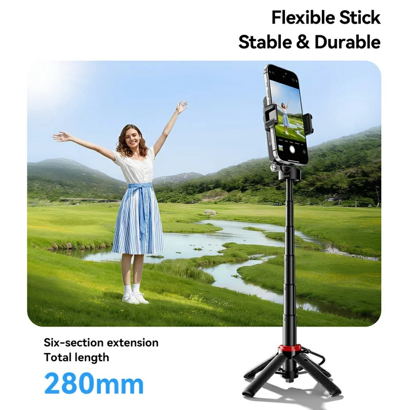 ESSAGER 4-in-1 Mini Selfie Stick Phone Clip Holder Bluetooth-compatible Remote Tripod Stand for Phone Photography
