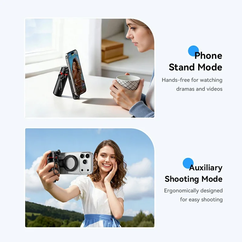 ESSAGER 4-in-1 Mini Selfie Stick Phone Clip Holder Bluetooth-compatible Remote Tripod Stand for Phone Photography
