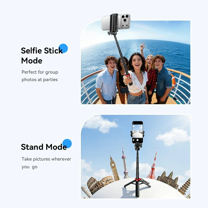ESSAGER 4-in-1 Mini Selfie Stick Phone Clip Holder Bluetooth-compatible Remote Tripod Stand for Phone Photography