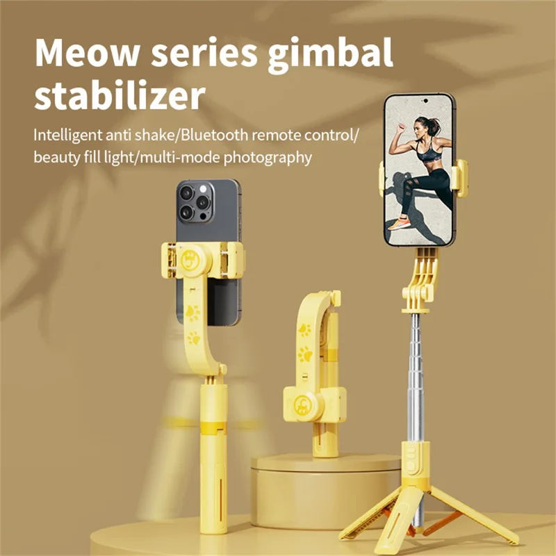 Nacelle stabilisatrice pour téléphone KT08 avec télécommande Bluetooth, trépied antidéplacement, bâton selfie pour vlog et diffusion en direct