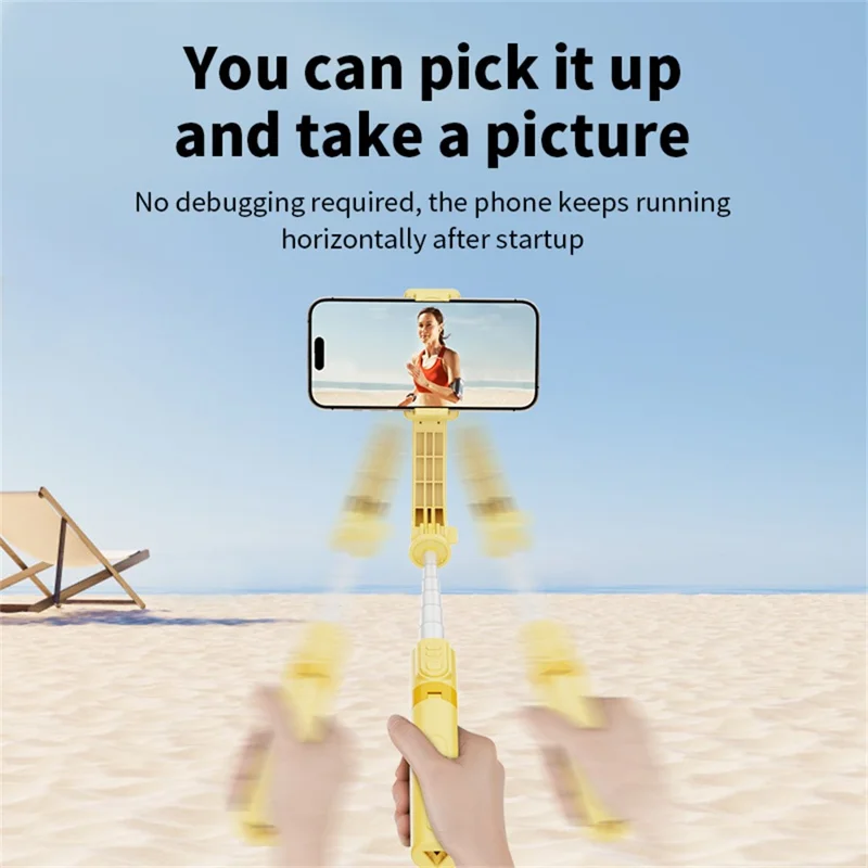 KT08 Phone Gimbal Stabilizer with Single Magnetic Fill Light Bluetooth-compatible Remote Control Anti-shake Tripod Selfie Stick