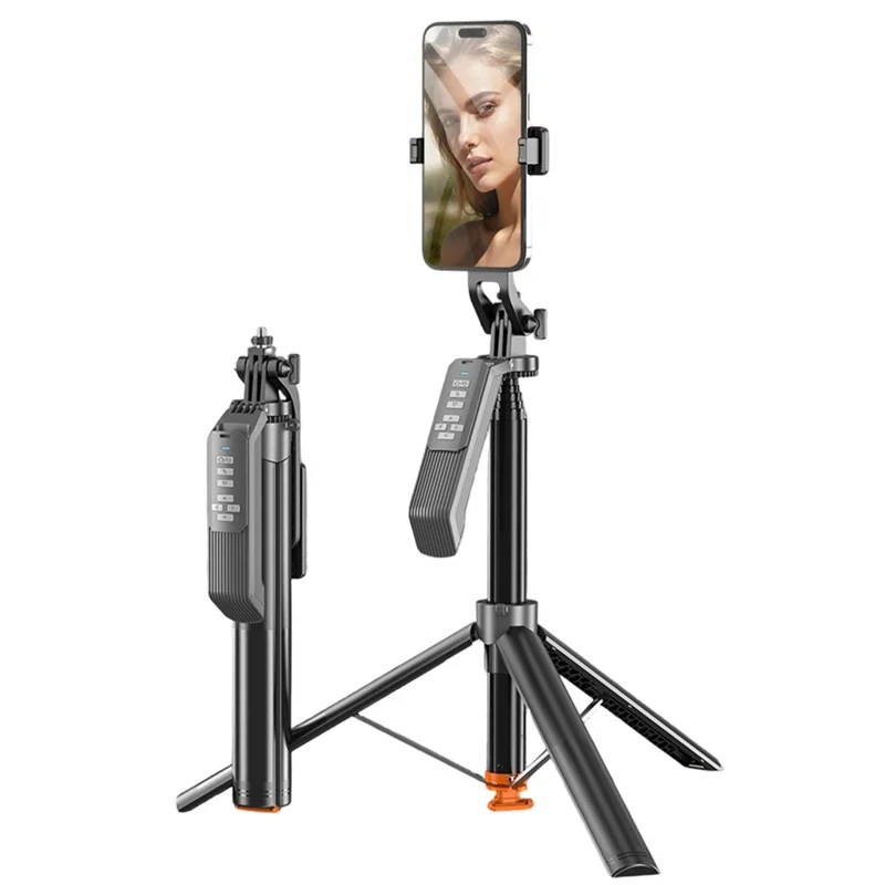 T02TK 360 Degrees Rotation Selfie Stick Tripod Bluetooth-compatible Remote Control Phone Tripod Stand for Live Streaming