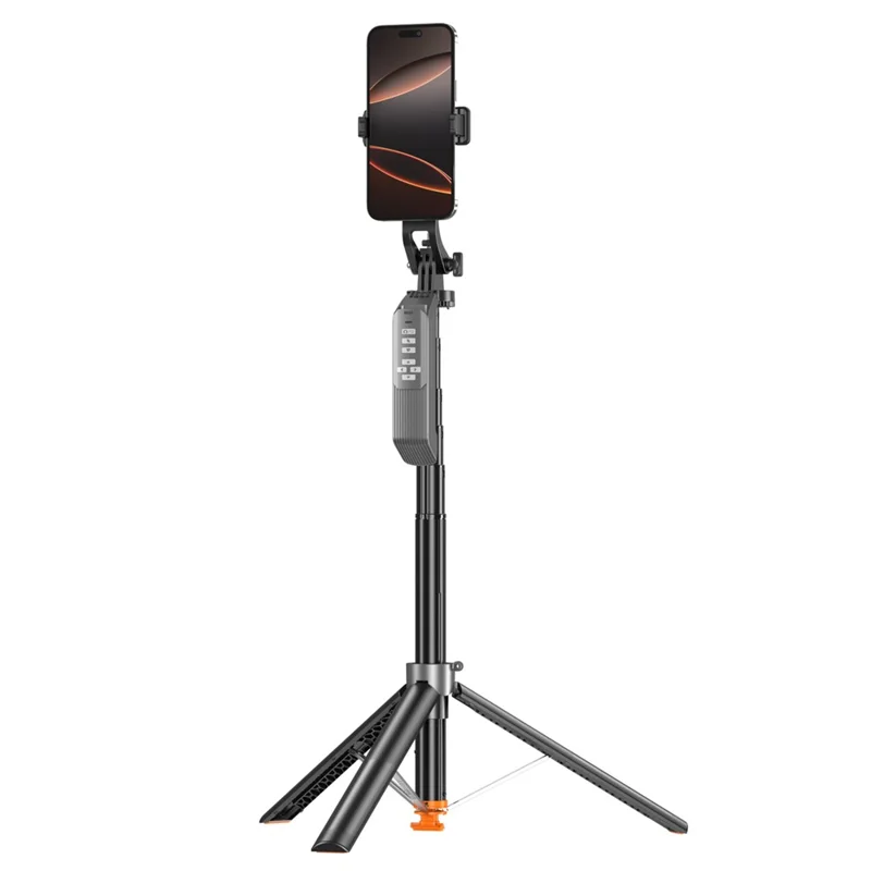 T02TK 360 Degrees Rotation Selfie Stick Tripod with 2Pcs Detachable Beauty Lights Bluetooth-compatible Remote Control Phone Tripod Stand - Black