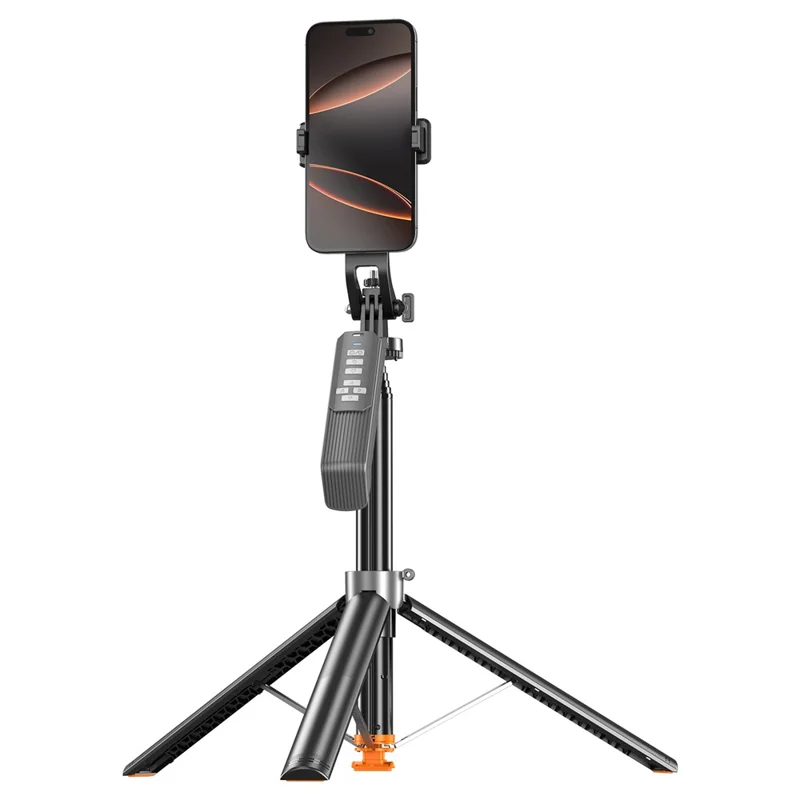 T02TK 360 Degrees Rotation Selfie Stick Tripod with 2Pcs Detachable Beauty Lights Bluetooth-compatible Remote Control Phone Tripod Stand - Black