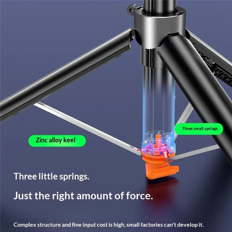 T02TK Selfie Stick Tripod with Single Removable Rotating Square Light 360 Degrees Rotation Remote Control Phone Tripod Stand