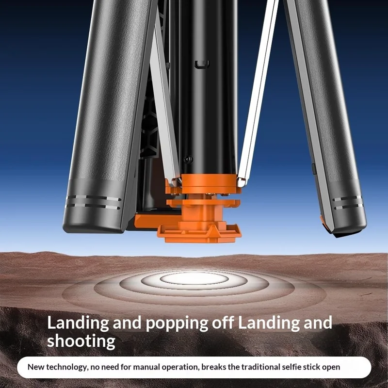 T02TK Multi-axis Rotation Selfie Stick Tripod with 2Pcs Removable Rotating Square Lights Bluetooth-compatible 5.2 Remote Control Touch Phone Tripod Stand 