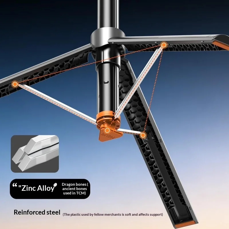 T02TK Multi-axis Rotation Selfie Stick Tripod with 2Pcs Removable Rotating Square Lights Bluetooth-compatible 5.2 Remote Control Touch Phone Tripod Stand 