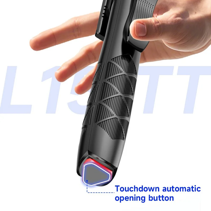 L15-TT 1.8m Auto Pop Open Tripod Selfie Stick Remote Control Bluetooth-compatible Stainless Steel Adjustable Stand for Photography - Black