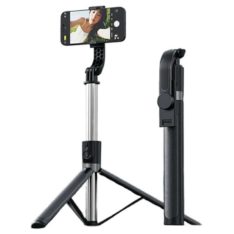 X188 Bluetooth-compatible Selfie Stick 3-Axis Stabilization 1.88m Extendable Tripod with Remote Control for Photography - Black