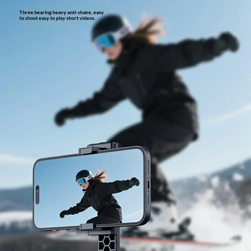 X188 Bluetooth-compatible Selfie Stick 3-Axis Stabilization 1.88m Extendable Tripod with Remote Control for Photography - Black