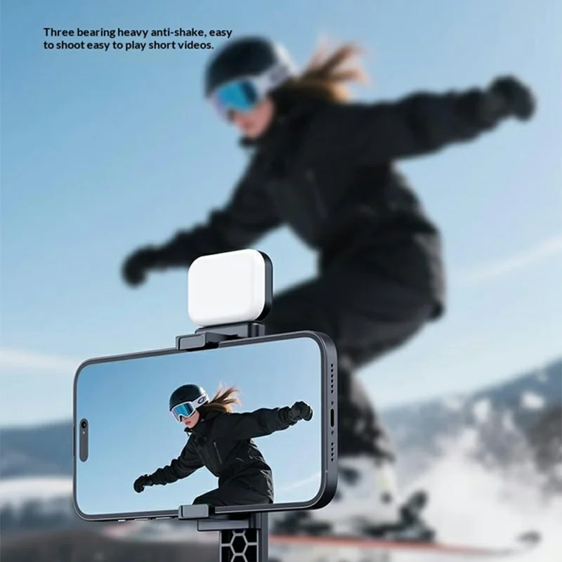 X188 Bluetooth-compatible Selfie Stick with LED Light & Remote Control Anti-Shake 1.88m Extendable Tripod for Photography - Black