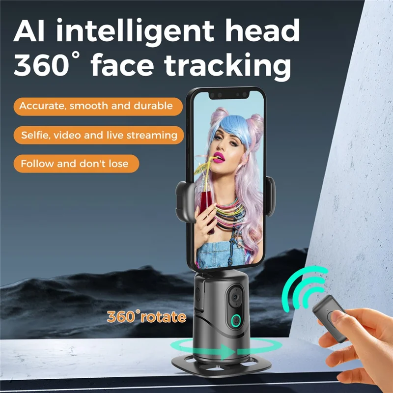Q12 Gestensteuerung KI Intelligente Automatische Nachführ-Handyhalterung mit Bluetooth-fähigem Fernbedienung für Live-Streaming
