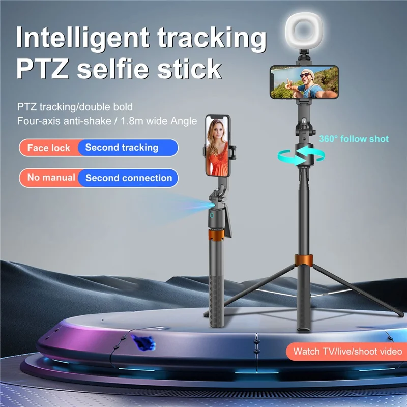 Q13 AI Tracking Gimbal Selfie Stick 360 Degree Auto Face Follow Phone Stabilizer Tripod with Remote Control