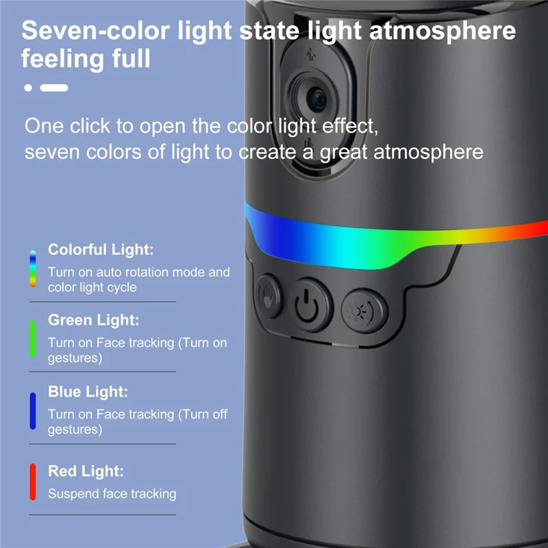 Q14 AI Smart Tracking Gimbal 360 Degree Automatic Face Following Phone Stabilizer with Remote - Black