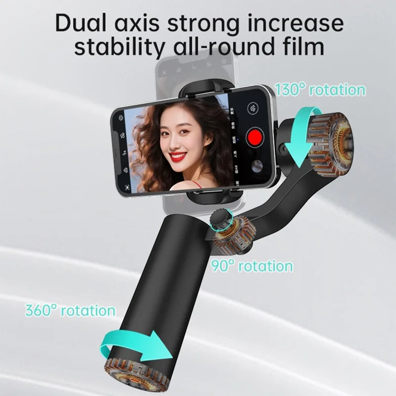 Q18 AI Smart Face Tracking Phone Stabilizer Gimbal Dual Axis Anti-Shake Selfie Stick with Tripod for Live Streaming