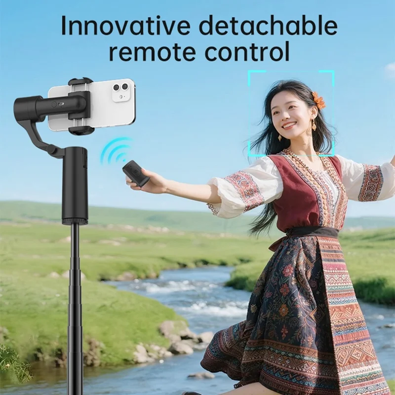 Q18 AI Smart Face Tracking Phone Stabilizer Gimbal Dual Axis Anti-Shake Selfie Stick with Tripod for Live Streaming