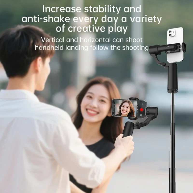 Q18 AI Smart Face Tracking Phone Stabilizer Gimbal Dual Axis Anti-Shake Selfie Stick with Tripod for Live Streaming
